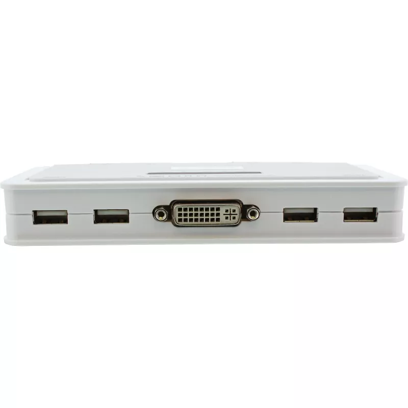 InLine KVM slēdzis 4 pieslēgvietas DVI-D + USB + Audio, komplektā 2 kabeļu komplekti