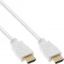 InLine High Speed HDMI kabelis ar Ethernet, M/M, balts, zeltīti kontakti, 1.5m