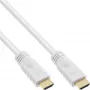 InLine High Speed HDMI kabelis ar Ethernet, M/M, balts, zeltīti kontakti, 7,5 m