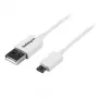 StarTech.com 1 m balts Micro USB kabelis - A uz Micro B