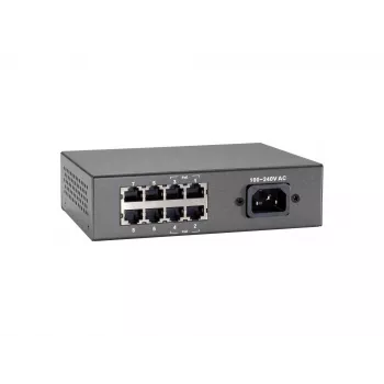 LevelOne 8 portu ātrdarbīgs Ethernet PoE slēdzis, 802.3at/af PoE, 4 PoE izejas, 65 W