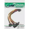 InLine SATA Power 1 to 4 kabelis, sievišķā / 4x SATA vīrišķā, leņķveida ar fiksatoriem, 0,15 m