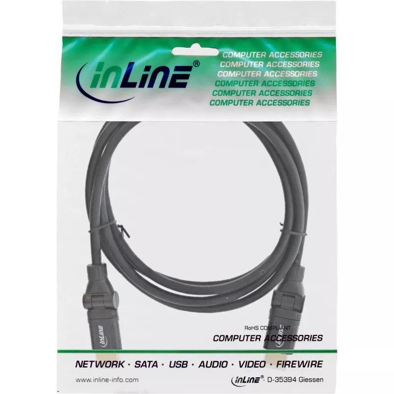 InLine High Speed HDMI rotējošais kabelis, ar Eth., AM/AM, melns, zelta kont., 2m