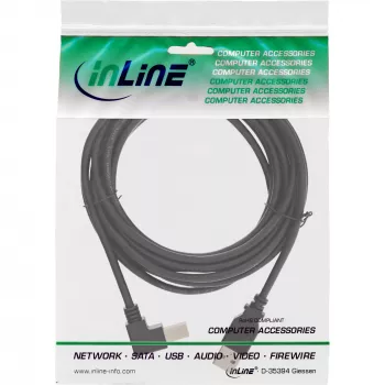 InLine USB 2.0 kabelis, lejupvērsts Type A spraudnis / B spraudnis, melns, 2m