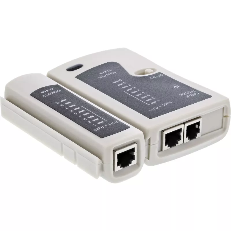 InLine testeris RJ45 kabeļiem un savienotājiem ar 9 vadības gaismas diodēm