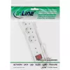 InLine Kontaktligzdu sloksne CEE 7/3, 3-vietīga, pārsprieguma aizsardzība, slēdzis, balta