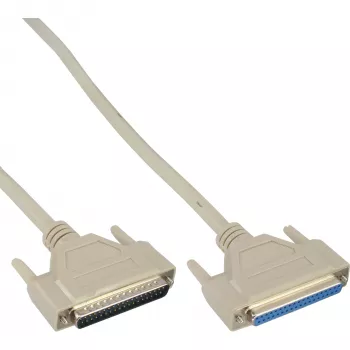 InLine seriālais pagarinātāja kabelis, formēts DB37 vīrišķais/sievišķais, tiešs, pelēks, 5 m