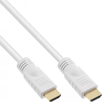 InLine ātrgaitas HDMI kabelis ar Ethernet, M/M, balts, zeltīti kontakti, 5 m