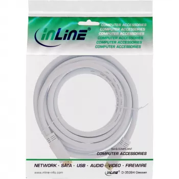 InLine ātrgaitas HDMI kabelis ar Ethernet, M/M, balts, zeltīti kontakti, 5 m