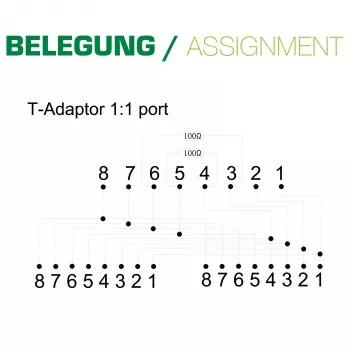 InLine ISDN sadalītājs 69932B 1 -> 2 0,15 m ar rezistoriem