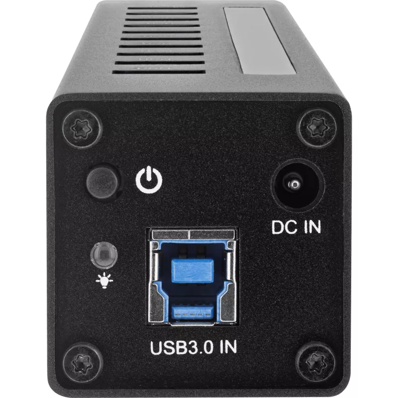 InLine USB 3.0 10 Portu centrmezgls, alumīnija korpuss, ar 4A barošanas bloku, melns