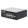 Intellinet Industrial 8-Port Gigabit Ethernet PoE+ Layer 2+ Web-Managed Switch ar 2 SFP portiem, atbilst IEEE 802.3at/af (PoE+/PoE), PoE jaudas budžets līdz 240 W, Layer 2+/Layer 3 Lite, IP30 metāla korpuss, pašatjaunojošs tīkls, Endspan, DIN-sliedes stip