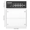 Intellinet Industrial 8-Port Gigabit Ethernet PoE+ Layer 2+ Web-Managed Switch ar 2 SFP portiem, atbilst IEEE 802.3at/af (PoE+/PoE), PoE jaudas budžets līdz 240 W, Layer 2+/Layer 3 Lite, IP30 metāla korpuss, pašatjaunojošs tīkls, Endspan, DIN-sliedes stip