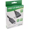 InLine USB 3.2 Gen.2 kabelis, USB-C vīrišķais/vīrišķais leņķveida, melns, 1m