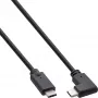 InLine USB 3.2 Gen.2 kabelis, USB-C vīr./vīr. leņķveida, melns, 1,5 m