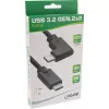 InLine USB 3.2 Gen.2 kabelis, USB-C vīr./vīr. leņķveida, melns, 1,5 m