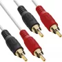 InLine RCA kabelis 2x RCA vīr. / vīr. apzeltīti 7m, Vīr., 2 x RCA, Vīr., 7 m, Balta