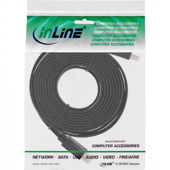 InLine HDMI plakanais kabelis High Speed kabelis ar Ethernet zeltītiem kontaktiem melns 1.5m