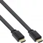 InLine HDMI plakanais kabelis, ātrgaitas kabelis ar Ethernet, zelta pārklājums, melns, 3 m