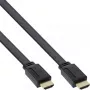 InLine HDMI plakanais kabelis High Speed Cable ar Ethernet, zeltīti kontakti, melns, 0.5m