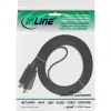 InLine HDMI plakanais kabelis, ātrdarbīgs, ar Ethernet, zeltītiem kontaktiem, melns, 7,5 m