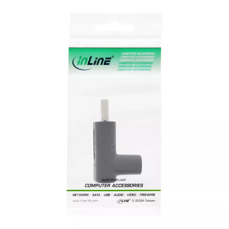 USB 3.2 Gen.2 Adapter InLine 35807 USB-C vīriešu uz C sieviešu uz augšu/uz leju leņķveida