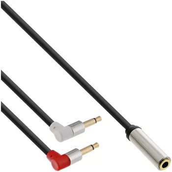 InLine plāns Audio lidmašīnas sēdekļa kabelis 2x 3,5 mm M uz 1x F, 2 m