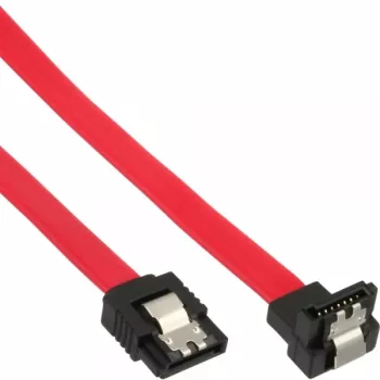 InLine SATA kabelis 150/300/600 S-ATA savienojumiem leņķveida ar fiksatoriem 90° 0,15m