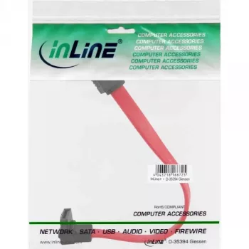 InLine SATA kabelis 150/300/600 S-ATA savienojumiem leņķveida ar fiksatoriem 90° 0,15m