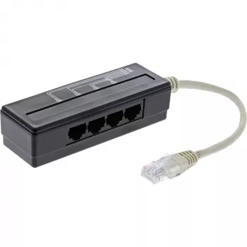 InLine 4 virzienu tālruņa pieslēgvietas sadalītājs, RJ45 spraudnis uz 4x RJ45 ligzdu, 0,15 m