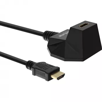 InLine HDMI stacija, HS HDMI kabelis ar Ethernet, kontaktdakša/kontaktligzda, melns, zeltīti kontakti, 5m