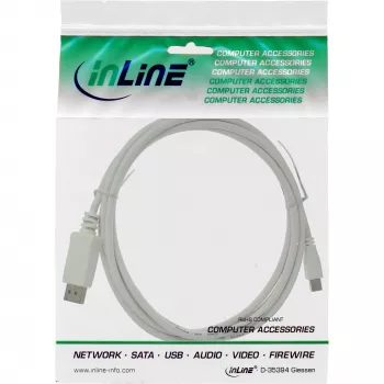 InLine Mini DisplayPort uz DisplayPort kabelis balts 1,5 m