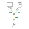 InLine Y tipa strāvas kabelis 1x CEE 7/7 leņķveida / 2x 3 kontaktu IEC C13 vīrišķais, 3m