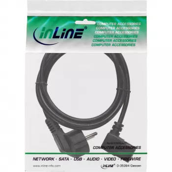 InLine strāvas kabelis, CEE 7/7 leņķa / 3-pin IEC C13 kontaktdakša leņķa, 5 m
