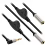 InLine plāns Audio Y kabelis 3,5 mm vīr. / 2x ligz., ar skaļuma regulēšanu 0,25 m