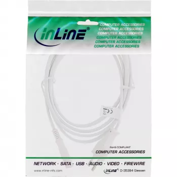 InLine strāvas kabelis, Euro vīrišķais / Euro8 vīrišķais, balts, 5,0 m