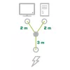 InLine Y veida strāvas kabelis 1x CEE 7/7 leņķveida / 2x 3 vadu IEC C13 kontaktdakšas, 5 m
