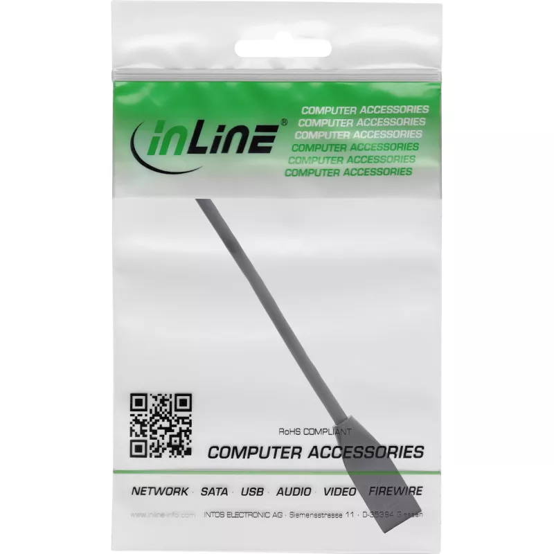 InLine RJ45 interfeisa aizsardzība Cat.6A S/FTP, RJ45 M/F, melns, 0,2m