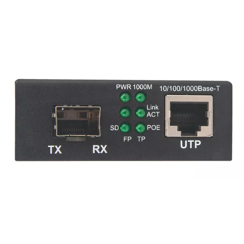 Intellinet Gigabit PoE+ Media Converter, 1 x 1000Base-T RJ45 ports uz 1 x SFP portu, PoE+ inžektors