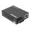 Intellinet Gigabit PoE+ multivides pārveidotājs, 1000Base-T RJ45 pieslēgvieta uz 1000Base-LX (SC) vienmoda šķiedru, 20 km, PoE+ inžektors