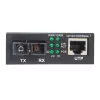 Intellinet Gigabit PoE+ multivides pārveidotājs, 1000Base-T RJ45 pieslēgvieta uz 1000Base-LX (SC) vienmoda šķiedru, 20 km, PoE+ inžektors