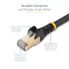 StarTech.com 1m CAT6a Ethernet kabelis - 10 Gigabit ekranēts bez aizķeršanās RJ45 100W PoE ielāpu vads - 10GbE STP tīkla kabelis ar stiepes atvieglojumu - melns individuāli testēts/vadi ir UL sertificēti/TIA