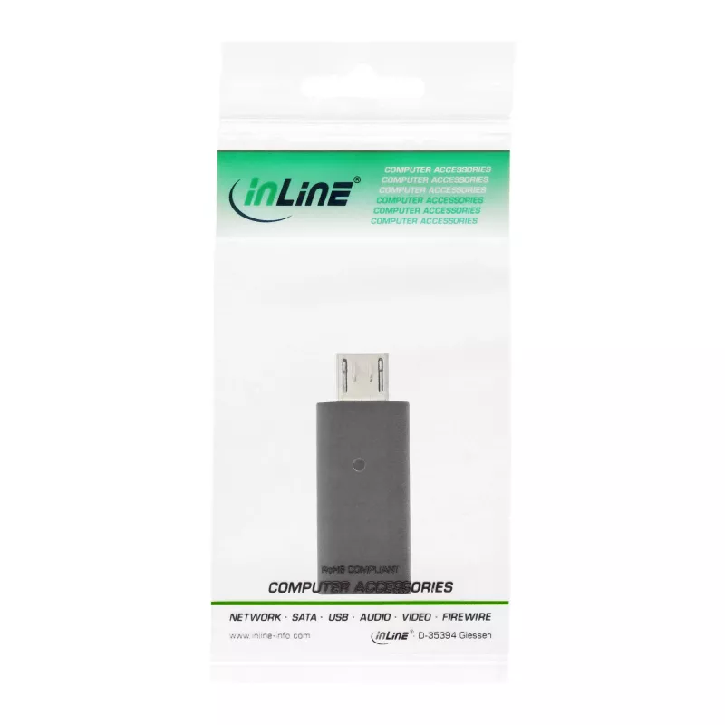 USB 2.0 adapteris InLine 33302I Micro-USB vīrišķais–USB-C sievišķais