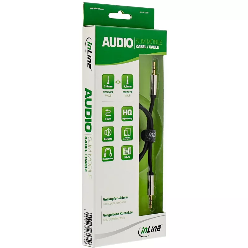 InLine plāns Audio kabelis 3,5 mm vīr. / vīr. Stereo 0,5 m