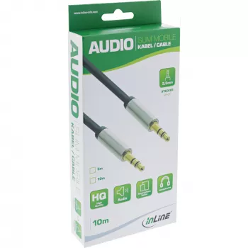 InLine plāns audio kabelis 3,5 mm vīr./vīr., stereo, 5m