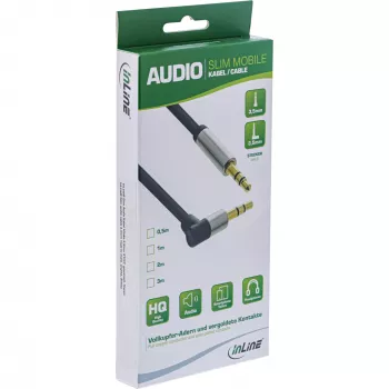 InLine plāns Audio kabelis 3.5 mm vīrišķais / vīrišķais leņķveida Stereo 0,5 m