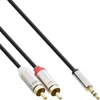 InLine plāns Audio kabelis 3.5mm vīr. / 2x RCA vīr. 0,5m