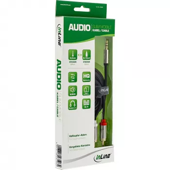 InLine plānais audio kabelis 3,5 mm spraudnis / 2x RCA spraudnis 10 m