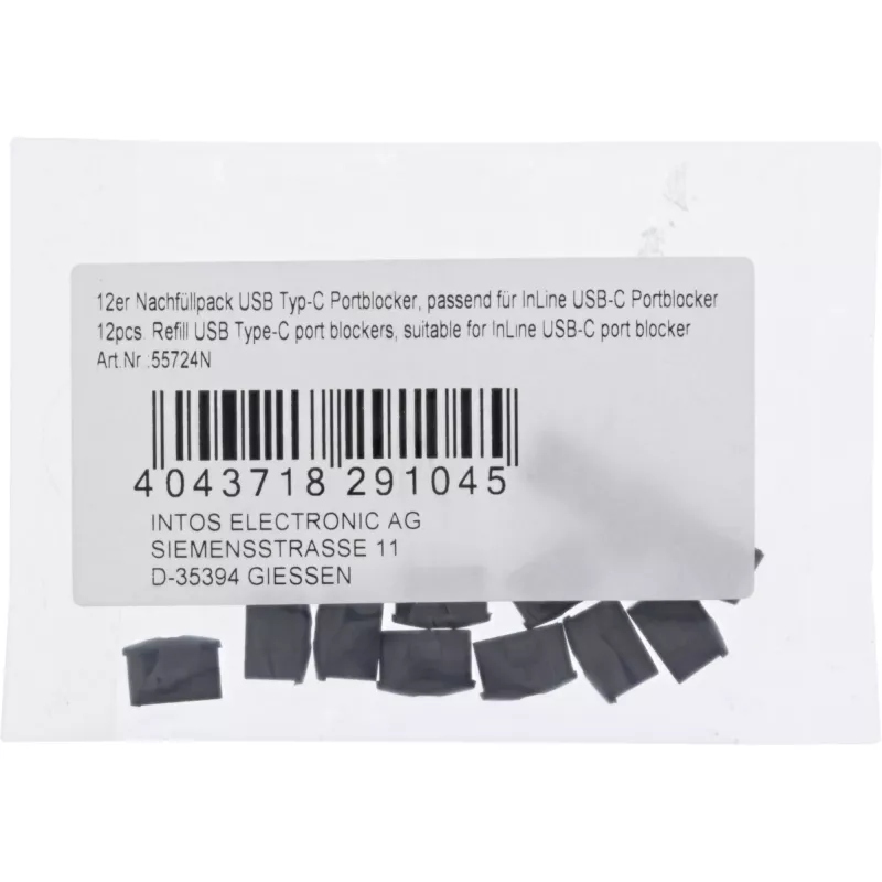 InLine 12gab. uzpildes komplekts USB-C portu bloķētājam 55724