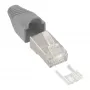 InLine Crimp Connector RJ45 8P8C shielded with threader and bend protection pelēka